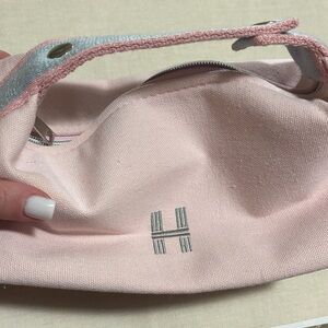 Hermes La Maison Light Pink Canvas Cosmetic Pouch